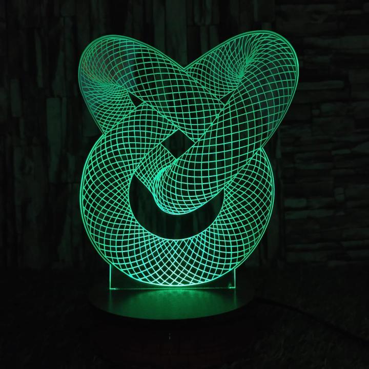 Laser Cut Love Knot 3D Illusion Lamp Acrylic Night Light