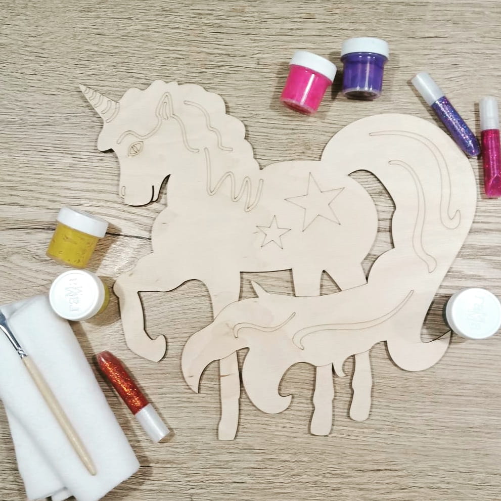 Laser Cut Engraved Unicorn Decoration Craft