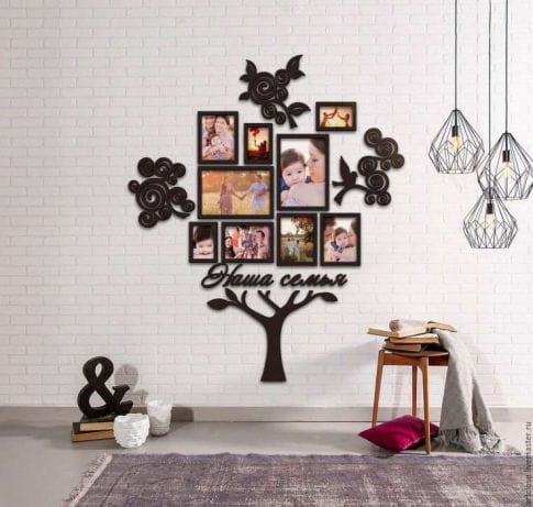 Laser Cut Family Tree Picture Frame Collage