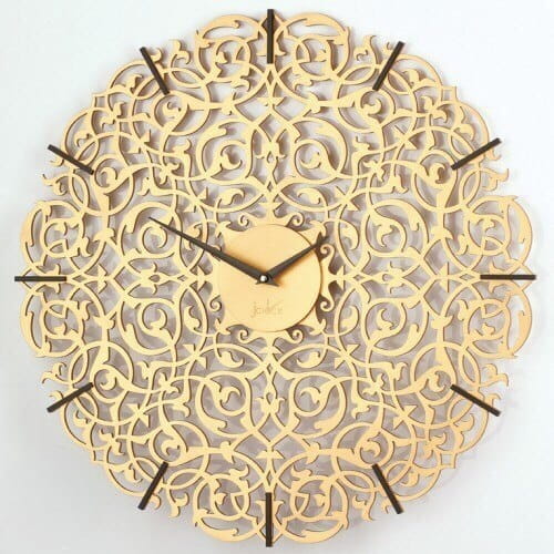 Laser Cut Floral Swirl Pattern Wall Clock