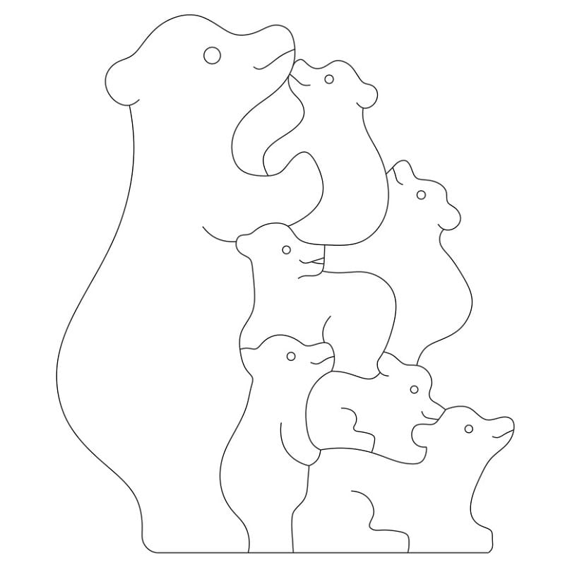 Laser Cut Bear Family Jigsaw Puzzle Toy