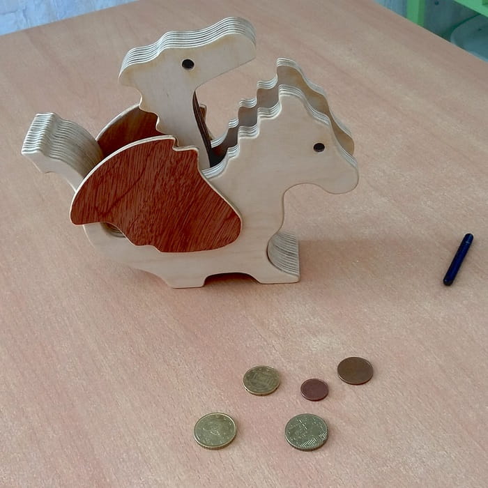 Laser Cut Dragon Piggy Bank