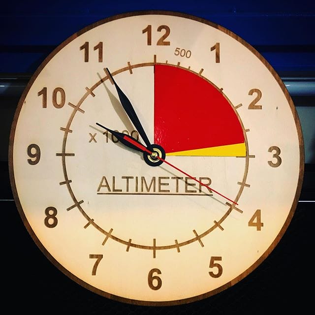 Laser Cut Altimeter Wall Clock