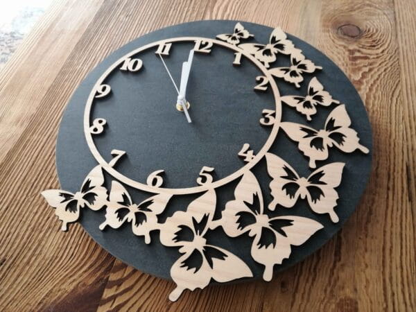 Laser Cut Decorative Butterflies Wall Clock