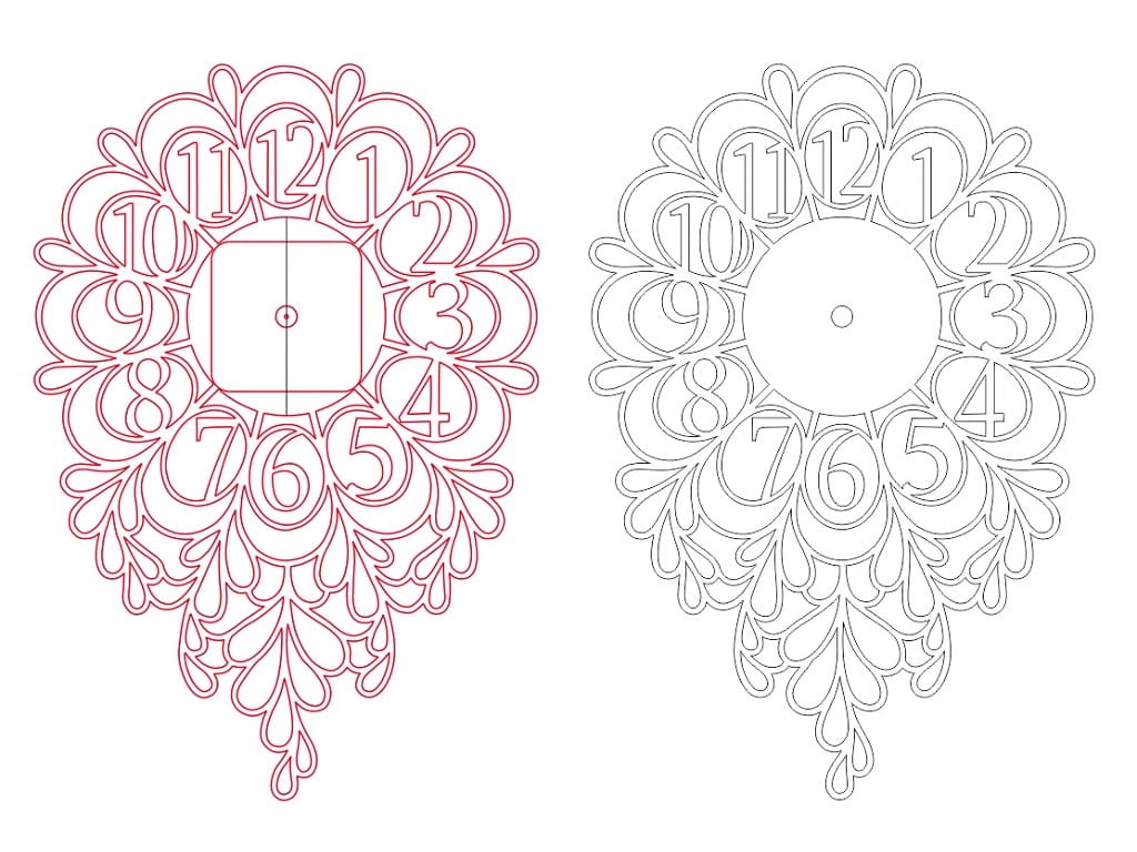 Laser Cut Decorative Wooden Wall Clock