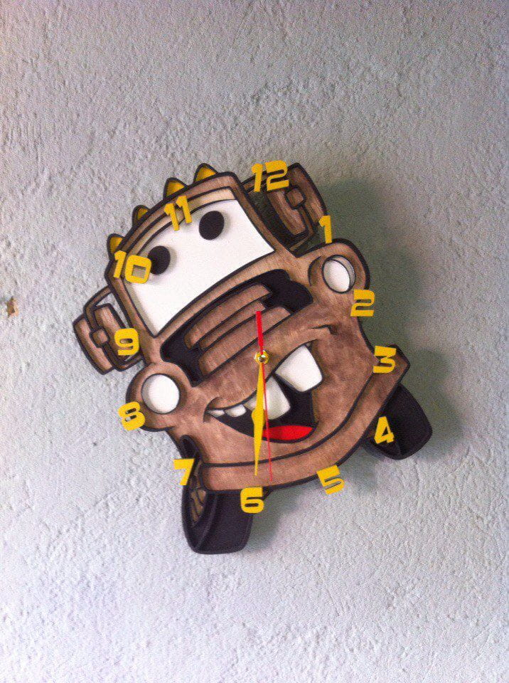 Laser Cut Disney Car Wall Clock