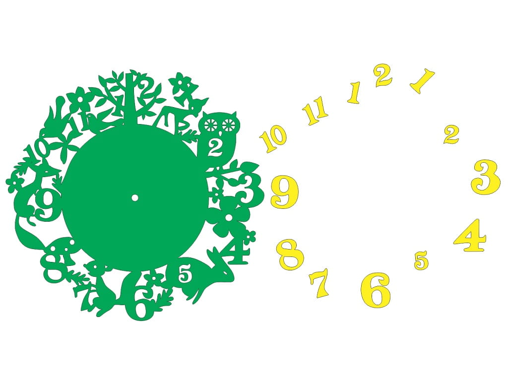 Laser Cut Forest Theme Wall Clock