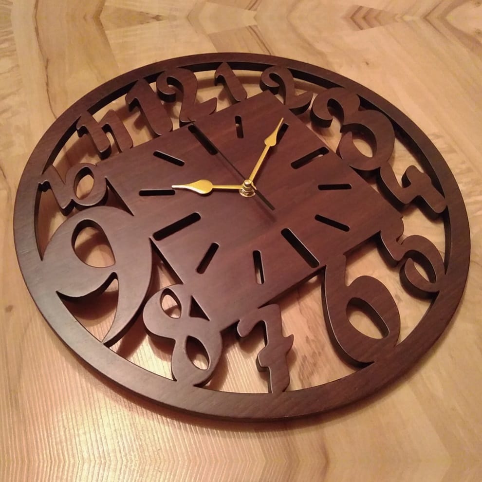 Laser Cut Numbers Round Wall Clock