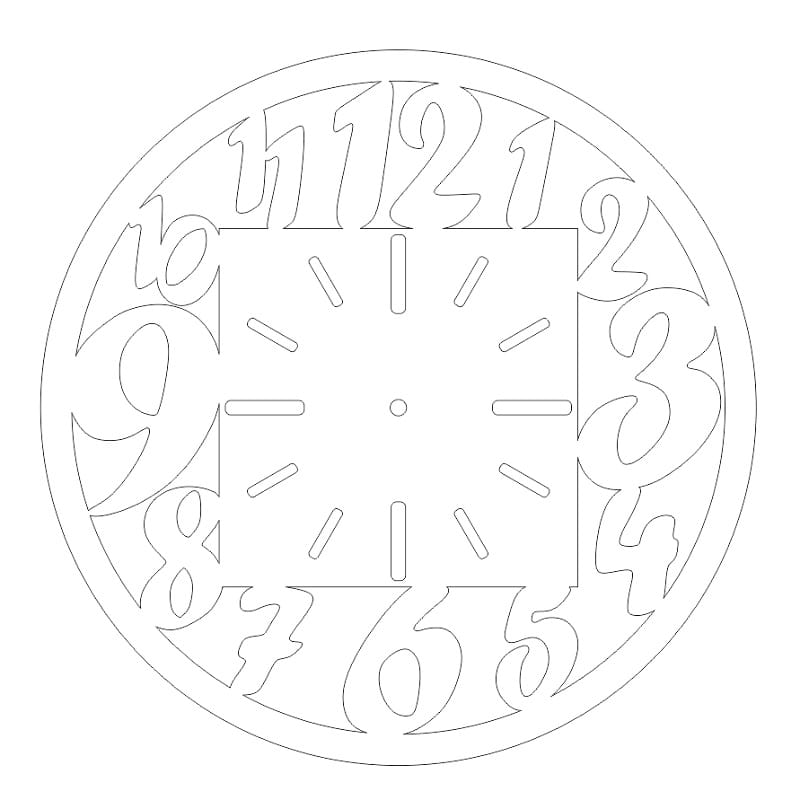 Laser Cut Numbers Round Wall Clock