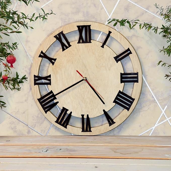 Laser Cut Roman Numeral Wall Clock