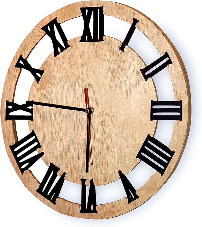 Laser Cut Roman Numeral Wall Clock