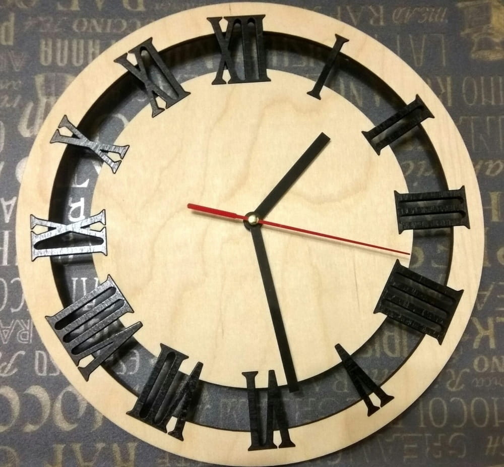 Laser Cut Roman Numeral Wall Clock
