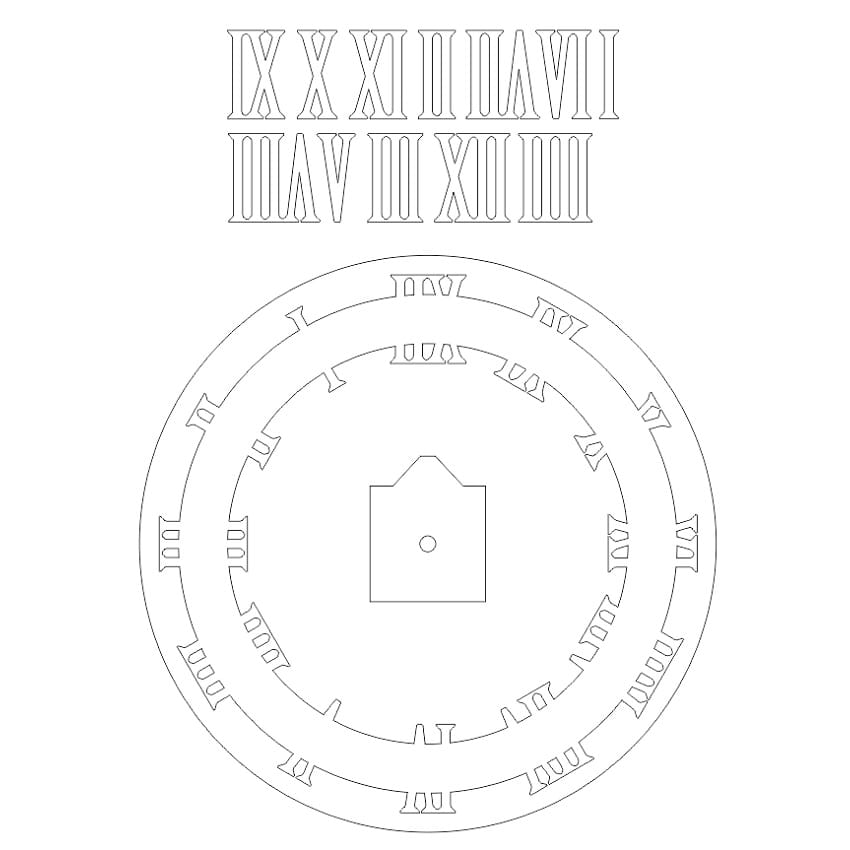 Laser Cut Roman Numeral Wall Clock