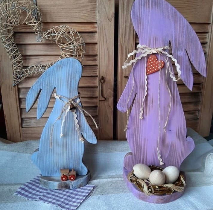 Laser Cut Standing Easter Bunny Decoration