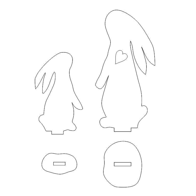 Laser Cut Standing Easter Bunny Decoration