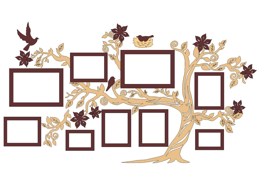 Laser Cut Family Tree Photo Frame