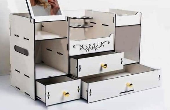 Laser Cut Makeup Organizer Drawers
