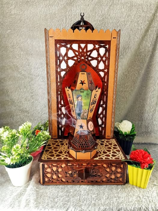 Laser Cut Decorative Islamic Lantern With Drawer Box