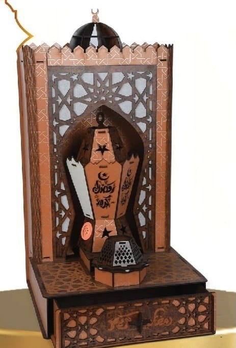 Laser Cut Decorative Islamic Lantern With Drawer Box
