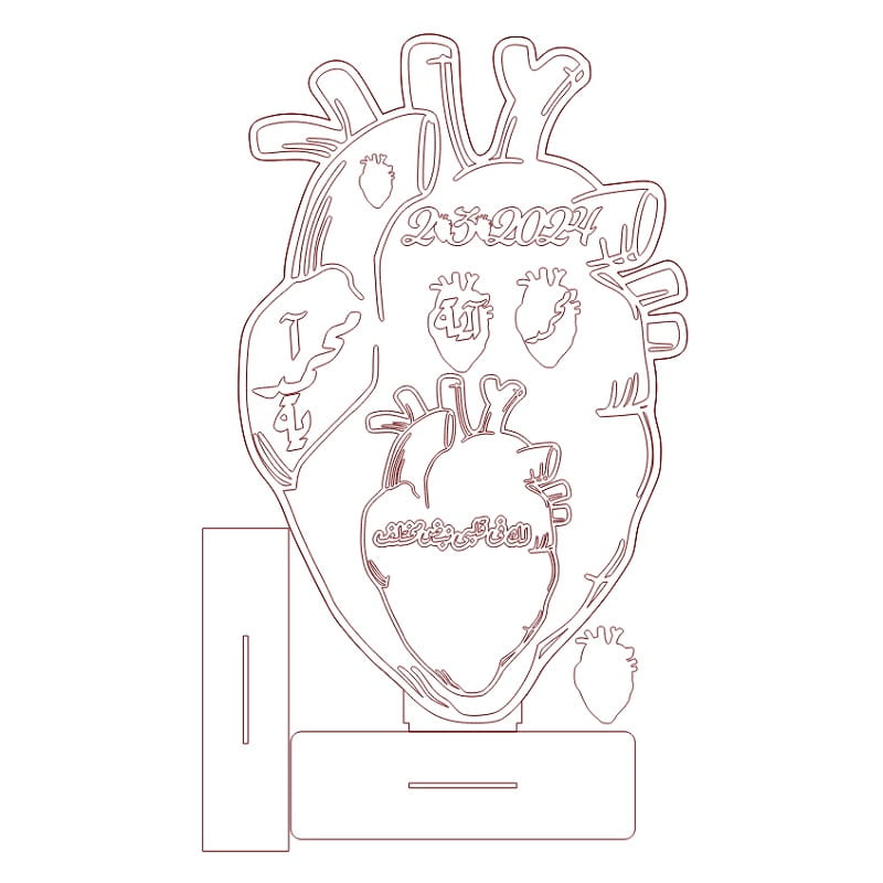 Laser Cut Heart Fingerprint Stand