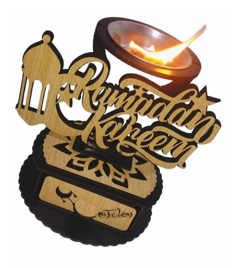 Laser Cut Muslim Incense Burner With Drawer