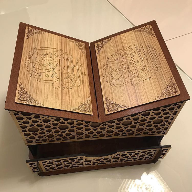 Laser Cut Quran Holder With Drawer