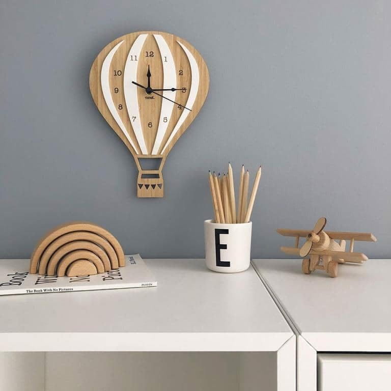 Laser Cut Hot Air Balloon Wall Clock