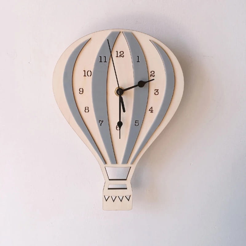 Laser Cut Hot Air Balloon Wall Clock