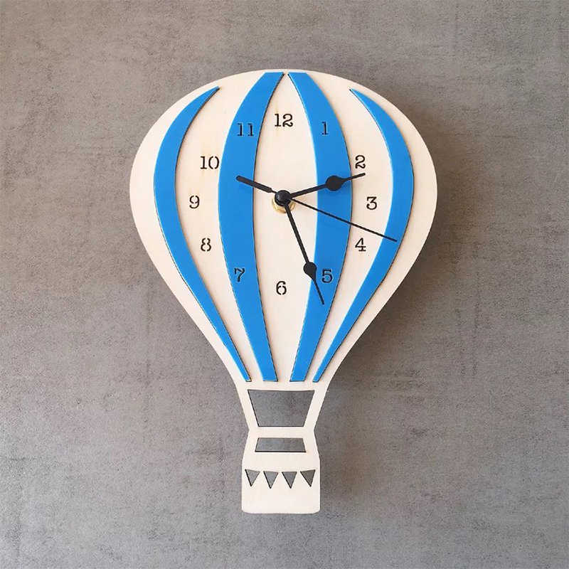 Laser Cut Hot Air Balloon Wall Clock