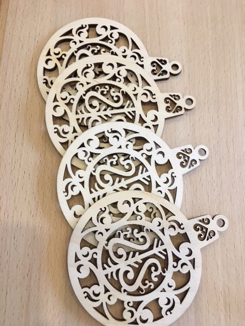 Laser Cut Christmas Wood Ornaments