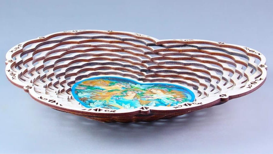 Laser Cut Heart Fruit Basket Candy Plate