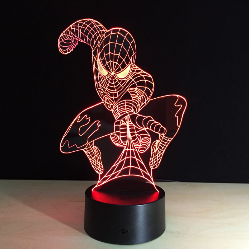 Laser Cut Spiderman 3D Illusion LED Lamp