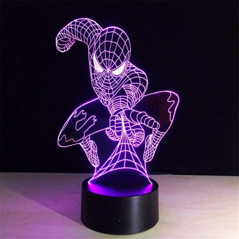 Laser Cut Spiderman 3D Illusion LED Lamp