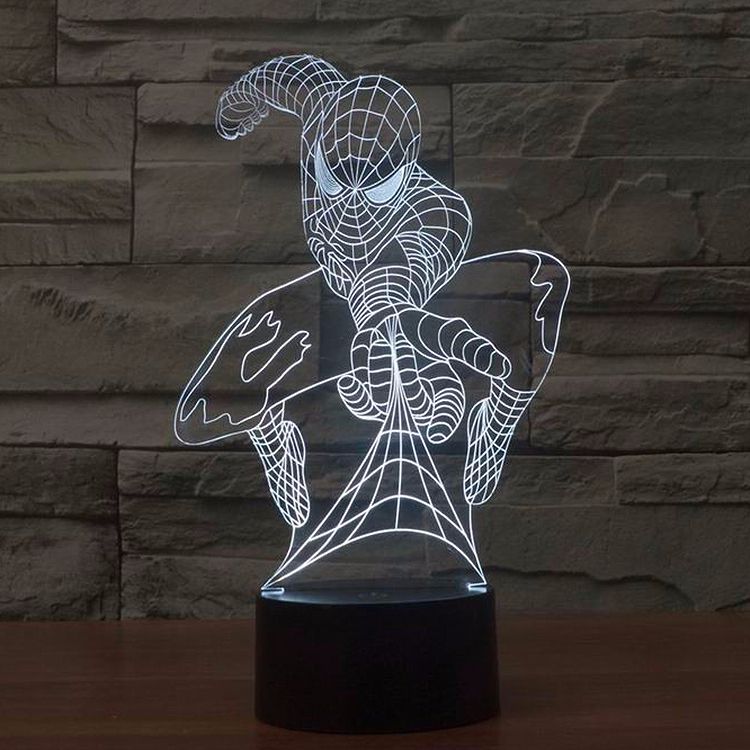 Laser Cut Spiderman 3D Illusion LED Lamp