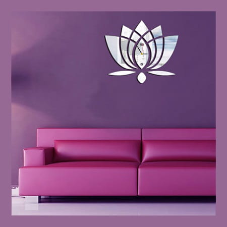 Laser Cut Lotus Wall Clock