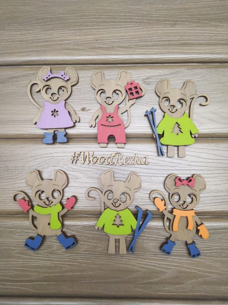 Laser Cut Mickey and Minnie Christmas Tree Toys