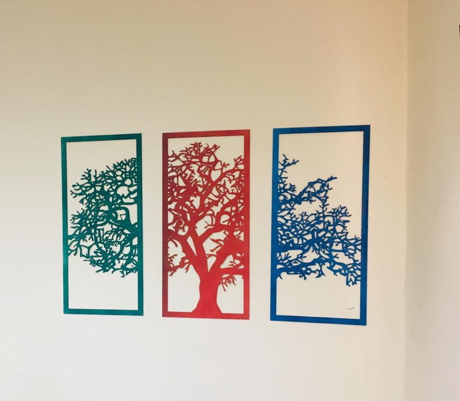 Laser Cut Multi Panel Tree Wall Art