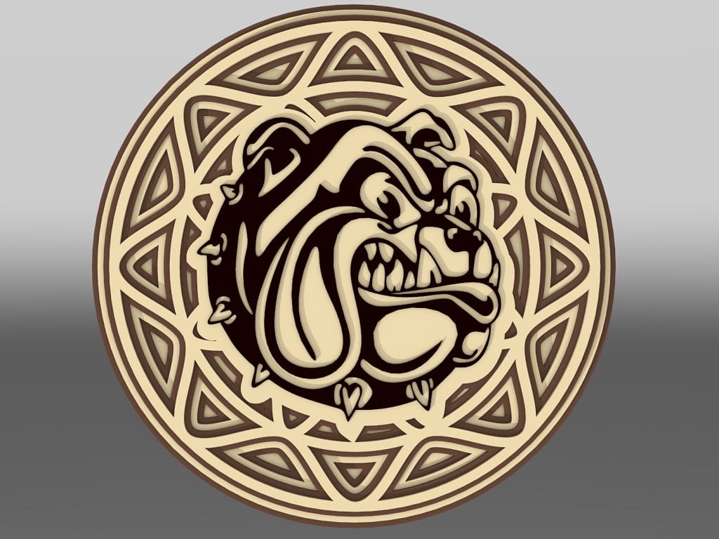 Laser Cut Multilayer Bulldog Wall Art