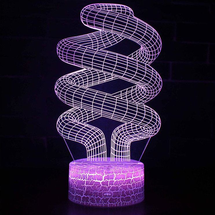 Laser Cut Spiral Tornado 3D Night Light LED Illusion Lamp