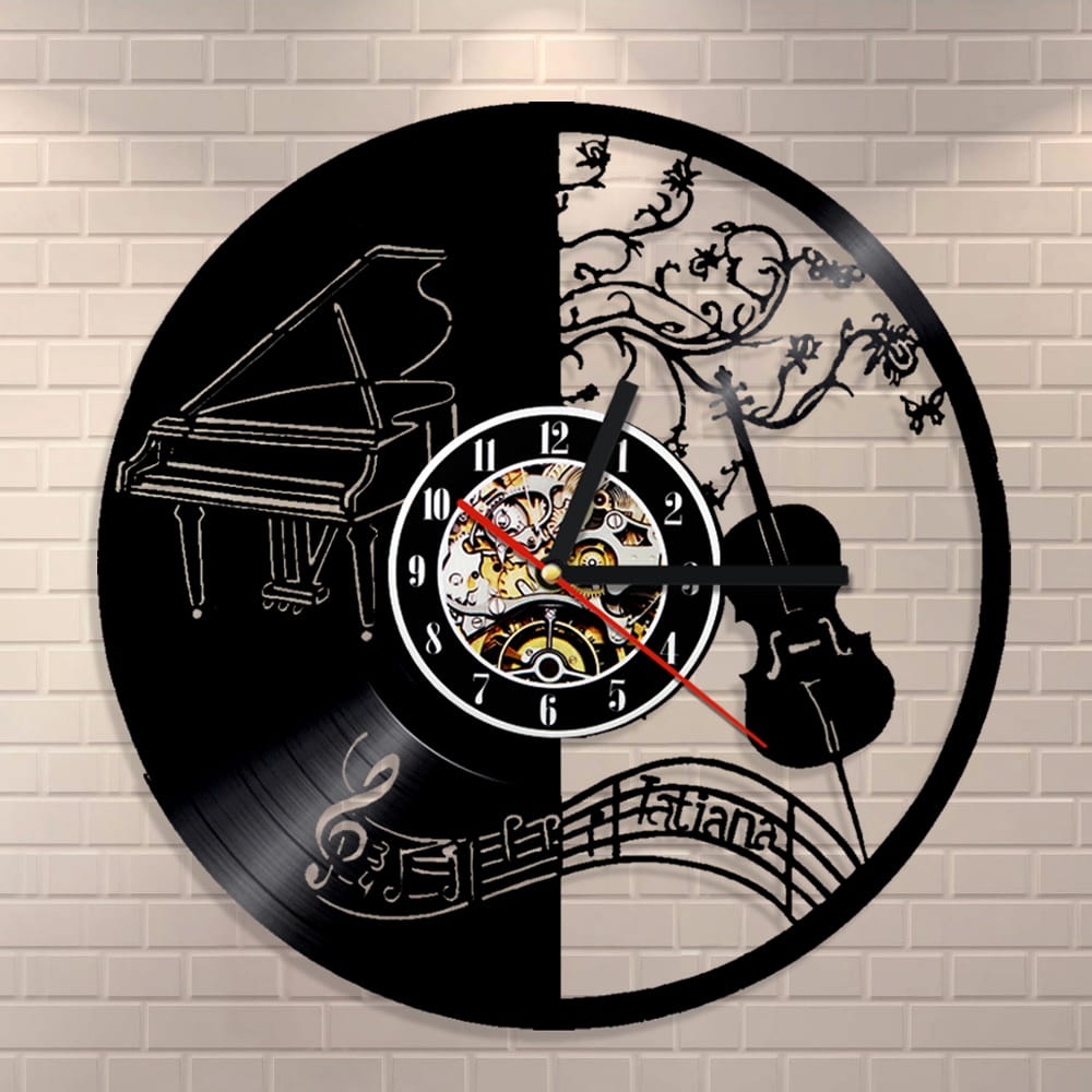 Laser Cut Music Themed Vinyl Record Wall Clock