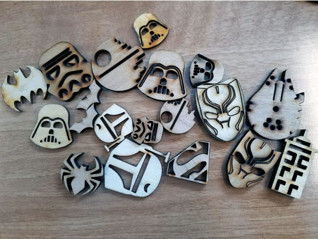 Laser Cut Wooden Pop Culture Tokens