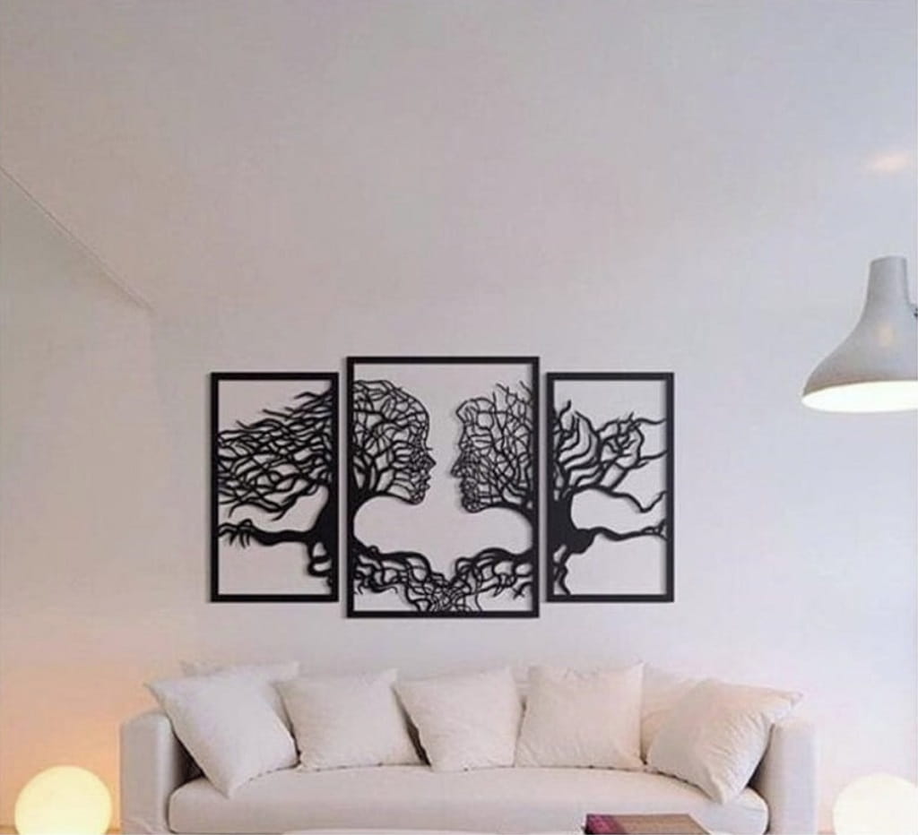 Laser Cut Tree Couple Panel Wall Art