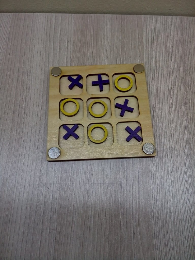 Laser Cut Wooden Tic Tac Toe Game Board