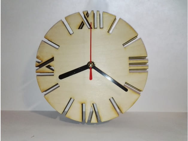 Laser Cut Wooden Roman Clock