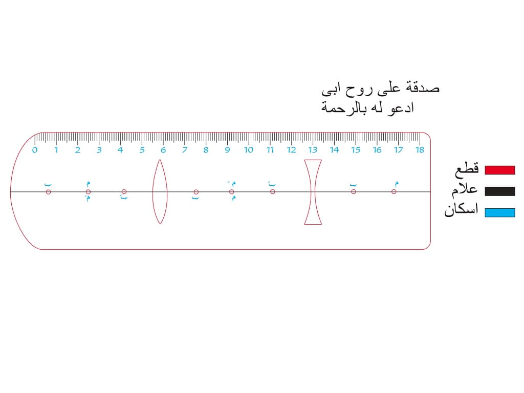 Laser Cut Wooden Ruler of Sciences
