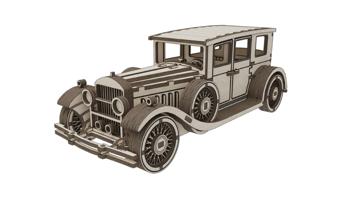 Laser Cut Cadillac Series 341 3D Wood Model