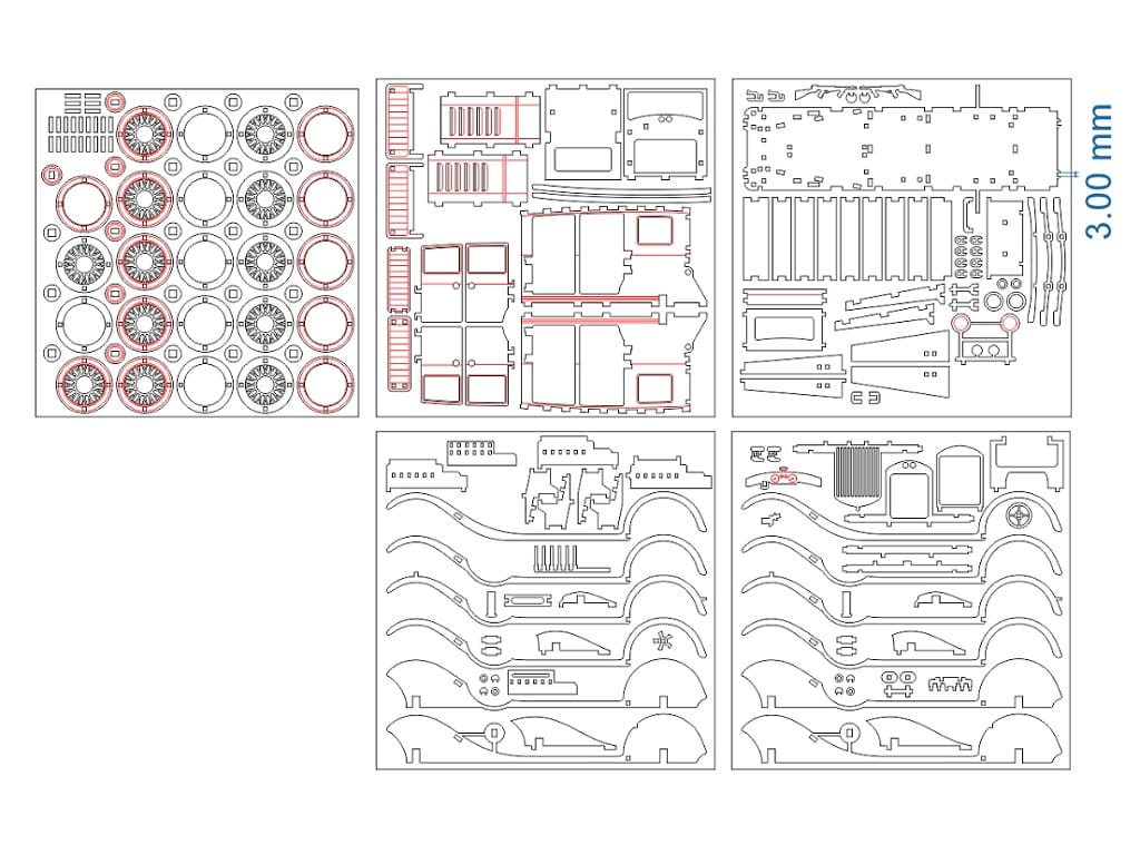 Laser Cut Cadillac Series 341 3D Wood Model