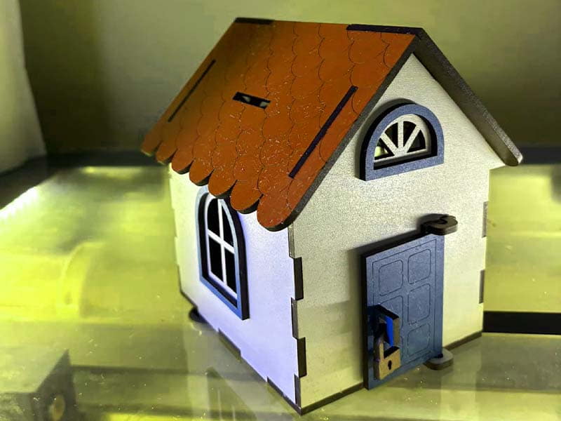 Laser Cut House Money Saving Box