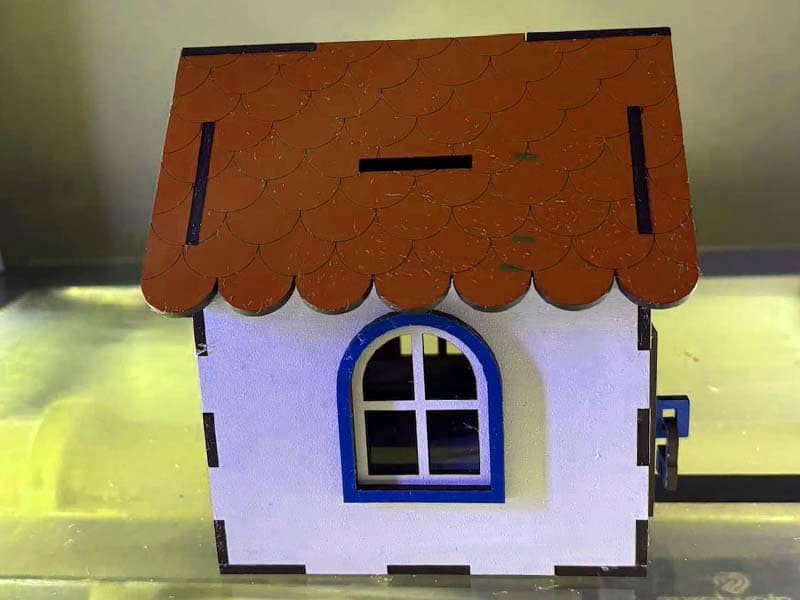 Laser Cut House Money Saving Box