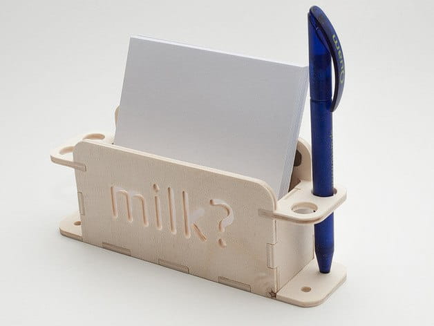 Laser Cut Sticky Note and Pen Holder